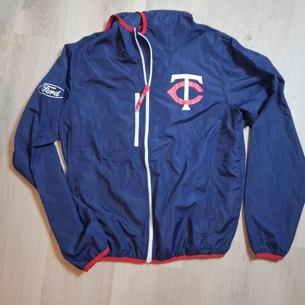 Success Brands Minnesota Twins MLB Baseball Windbreaker Jacket Ford Mens M Blue